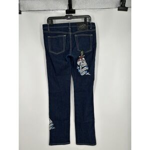 Ed Hardy Straight Leg Embroidered Tattoo You Jeans Y2K Womens Size 13/14 34 x 30